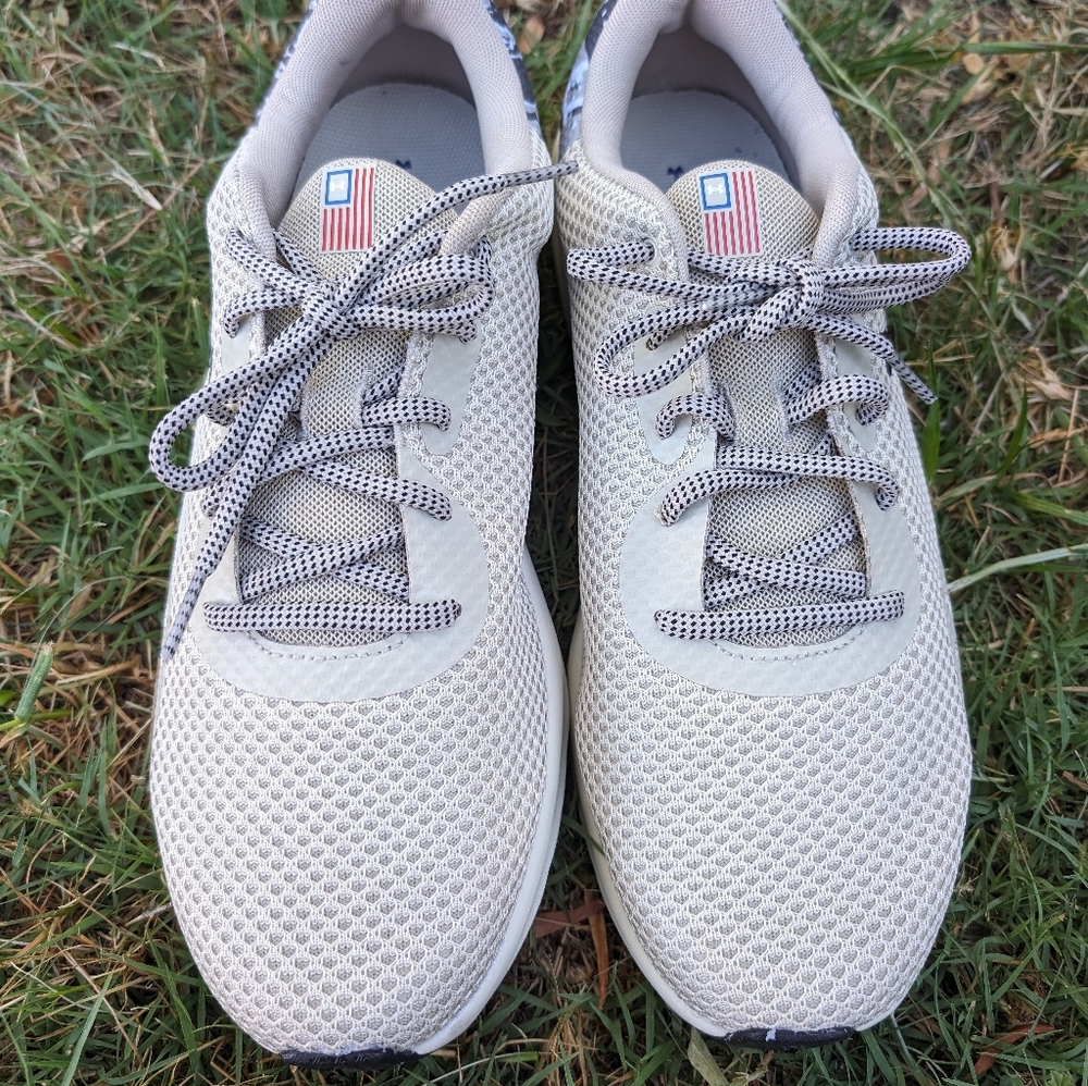 Men's UA Charged Pursuit 3 USA Running Shoes Size 12 Khaki Base - 200 - Picture 11 of 16